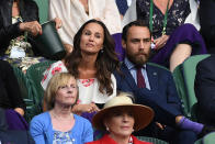 <p>Intensely watching a Wimbledon match with sister Pippa, and looking super stylish while doing it – check out those socks! <i>(Photo by Shaun Botterill/Getty Images)</i><br></p>