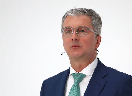 Audi CEO Rupert Stadler speaks during the company's annual news conference in Ingolstadt, Germany March 15, 2018. REUTERS/Michael Dalder