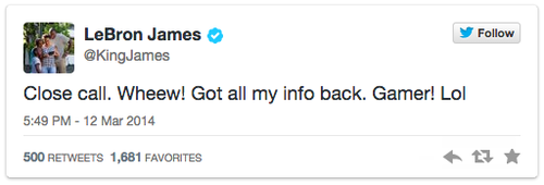 Tweet from LeBron James