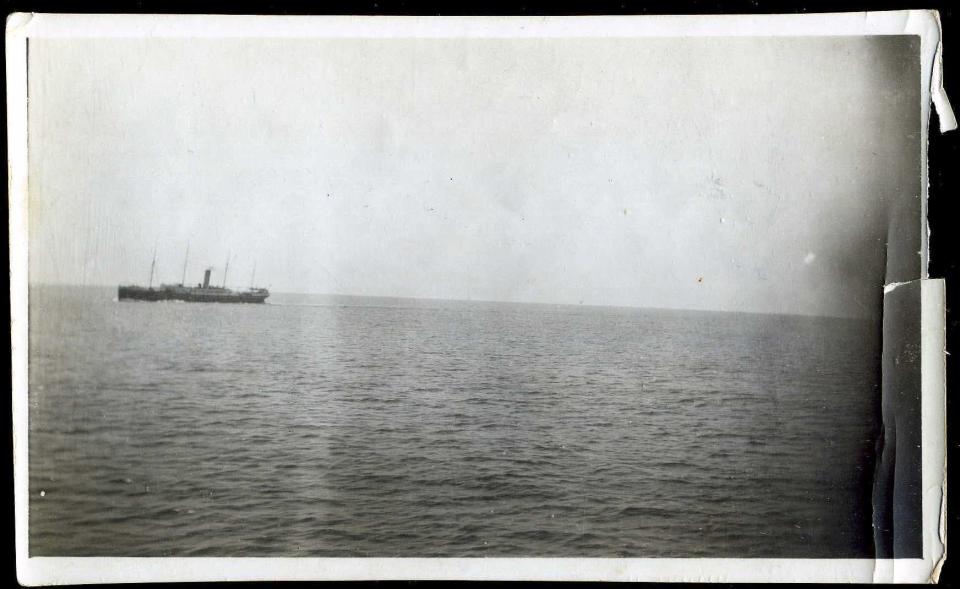 <span>An original photo taken from the deck of the Carpathia shows another rescue ship, the</span><span> S. S. Californian, approaching. </span><br><span><br></span>(Photo courtesy of <a href="http://www.weissauctions.com/" rel="nofollow noopener" target="_blank" data-ylk="slk:Phillip Weiss Auctions;elm:context_link;itc:0;sec:content-canvas" class="link ">Phillip Weiss Auctions</a>)