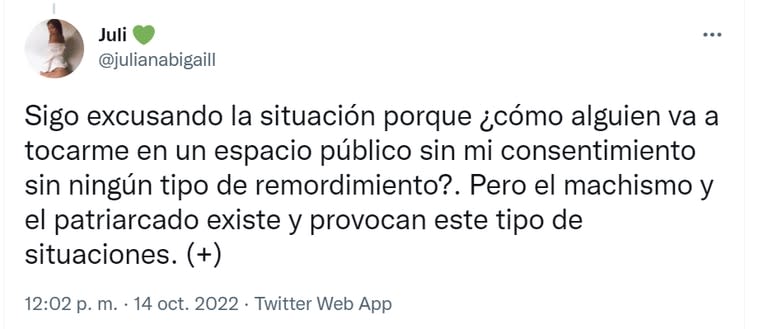 La joven visibilizó lo sucedido a través de Twitter.