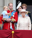 <p>Für Prinz Georges „Trooping the Colour“-Debüt trug der königliche Nachwuchs ein blaues Ensemble mit farblich passenden Schuhen. [Foto: Getty] </p>
