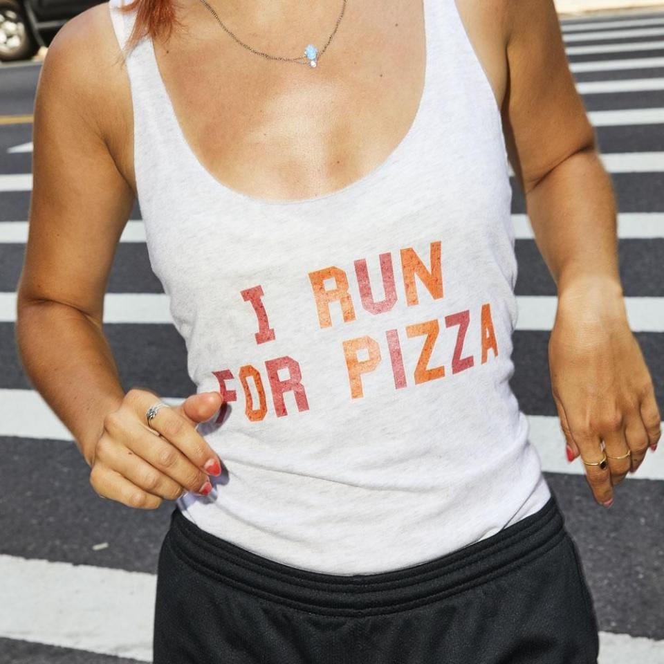 41) I Run For Pizza Tank