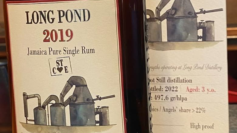 closeup long pond rum bottle