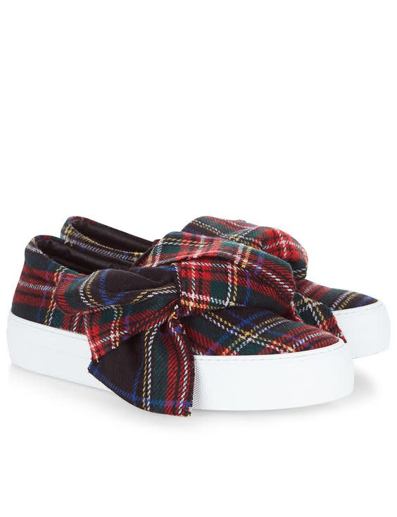 <p><a rel="nofollow noopener" href="http://www.avenue32.com/uk/multi-tartan-bow-sneakers/JOS004160303470039.html?googleType=product&gclid=CL7tiM7ZltACFfEy0wodw2cJXQ" target="_blank" data-ylk="slk:Avenue 32, £265;elm:context_link;itc:0;sec:content-canvas" class="link "><i>Avenue 32, £265</i></a> </p>