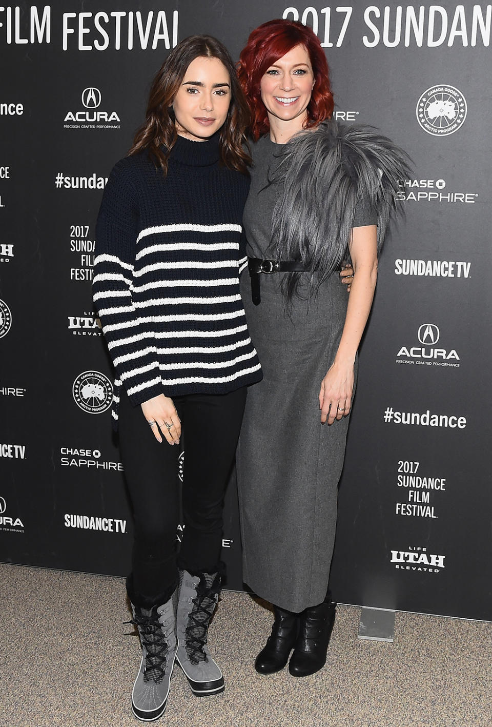 Lily Collins and Carrie Preston