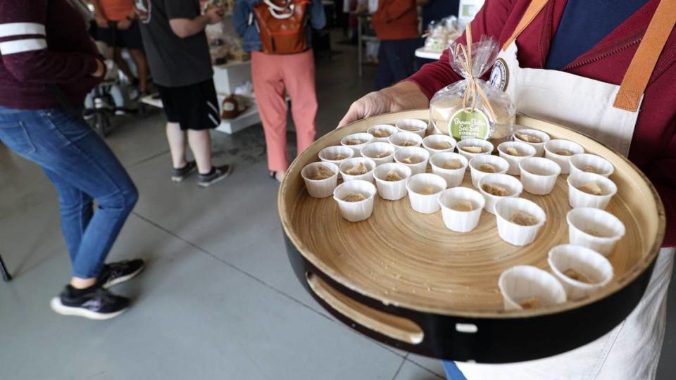 Visitors are greeted with cookie samples. Brown Butter Cookie has new products on the shelf. In addition the the cookie that launched the business the company has added a custard to the lineup as well as new flavors featuring Ghirardelli Choclate as seen here at their Cayucos location June 28, 2024.