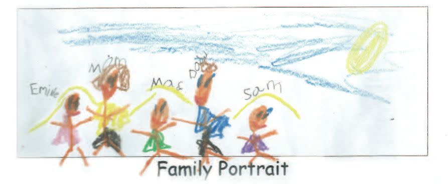 Parker shared a family portrait Emilie&nbsp;drew.&nbsp; (Photo: Courtesy of Alissa Parker)