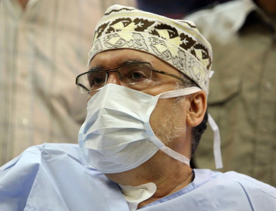 Lockerbie bomber Megrahi at a hospital in Tripoli after his release from prison (AFP/Getty)