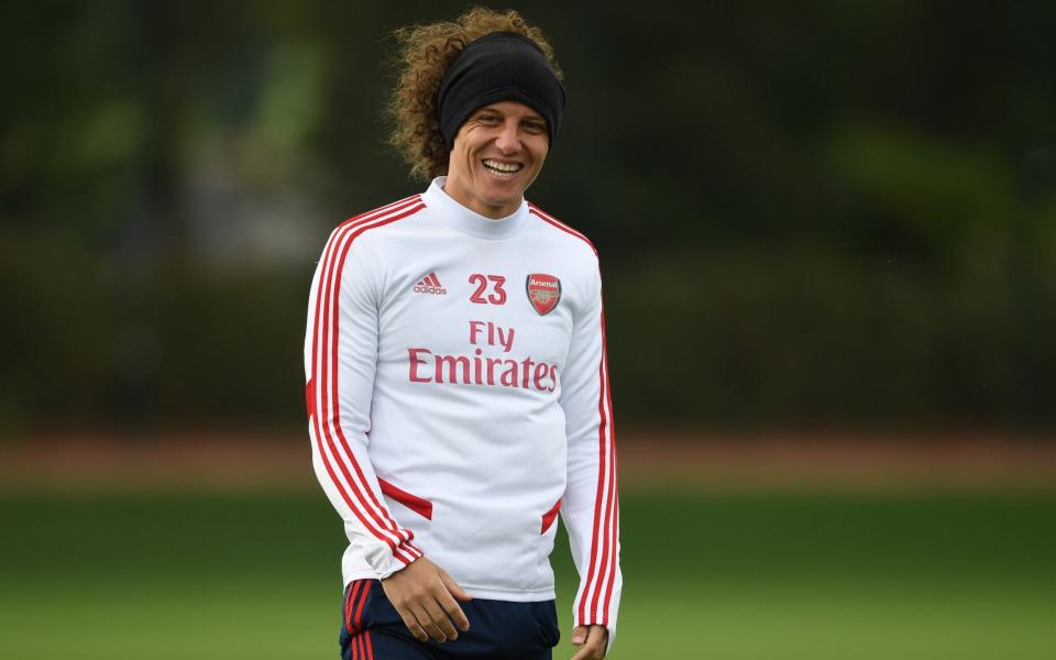 David Luiz of Arsenal during a training session at London Colney  - Getty Images