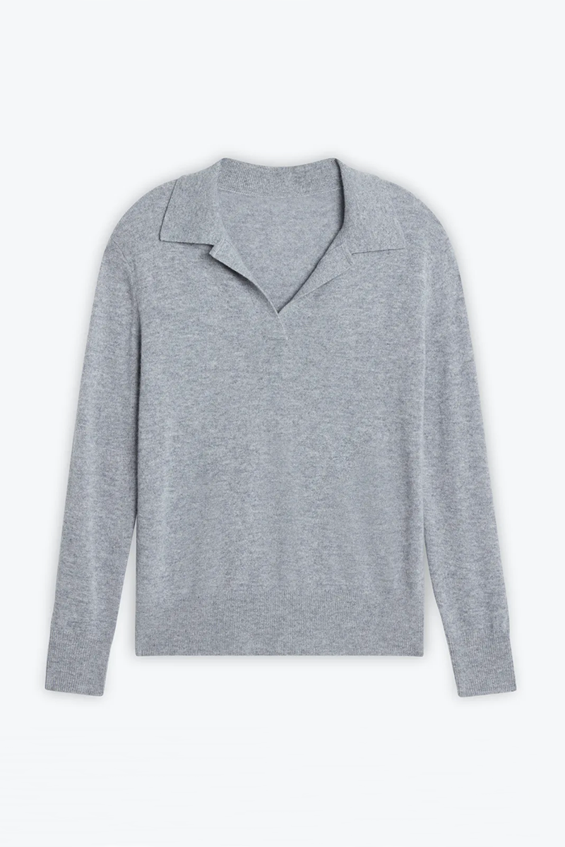 Airy Cashmere Collared Sweater