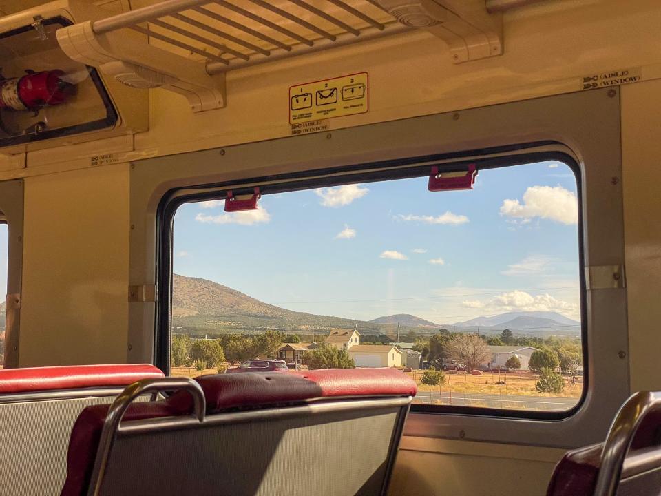 A view from the train's window.