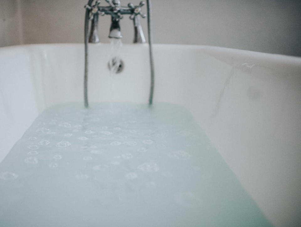 A tub filled with water.