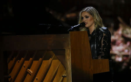 Singer Molly Sterling representing Ireland performs the song "Playing With Numbers" during the second semifinal, May 21, 2015. REUTERS/Leonhard Foeger