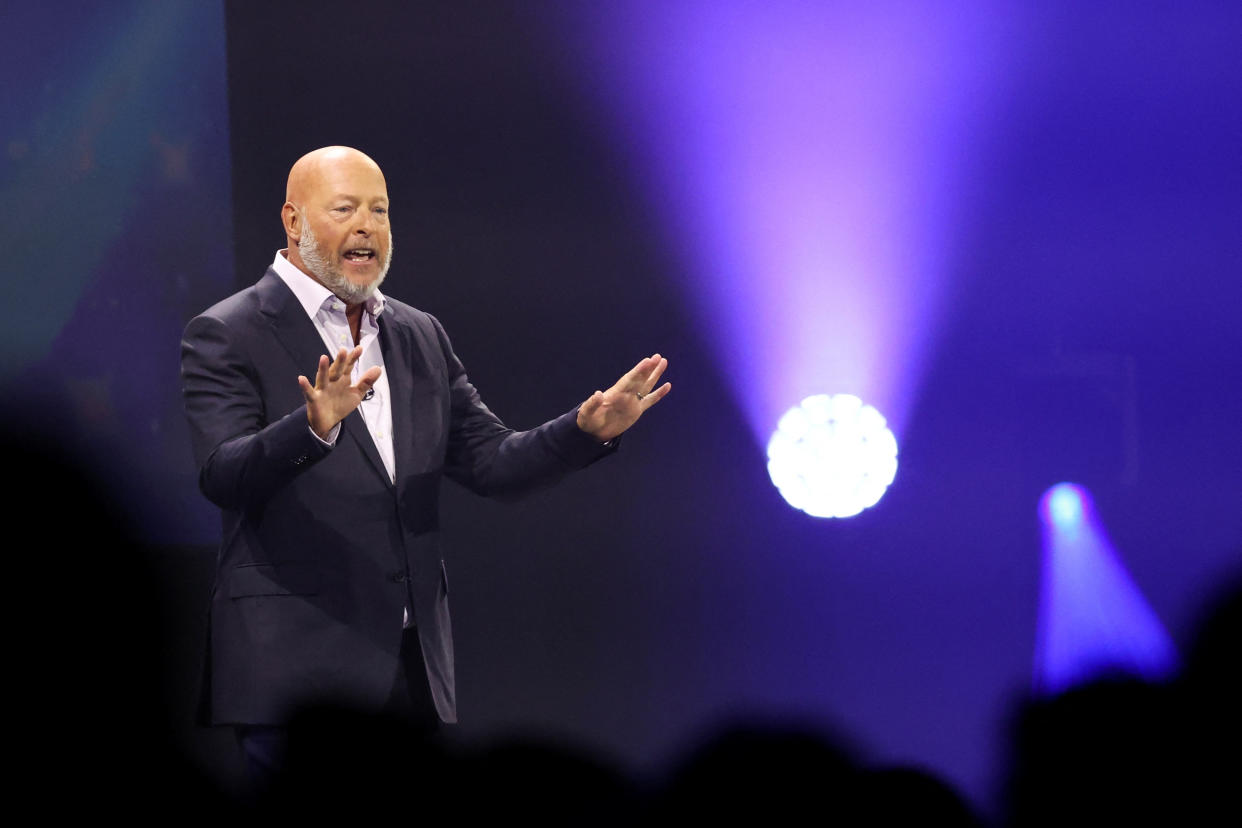 Bob Chapek, Chief Executive Officer of Disney, speaks at the 2022 Disney Legends Awards during Disney's D23 Expo in Anaheim, California, U.S. September 9, 2022.  REUTERS/Mario Anzuoni