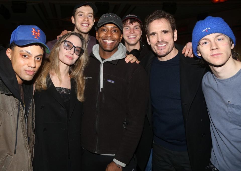 Dillon with Jolie and members of the Broadway cast of “The Outsiders.” Bruce Glikas/WireImage