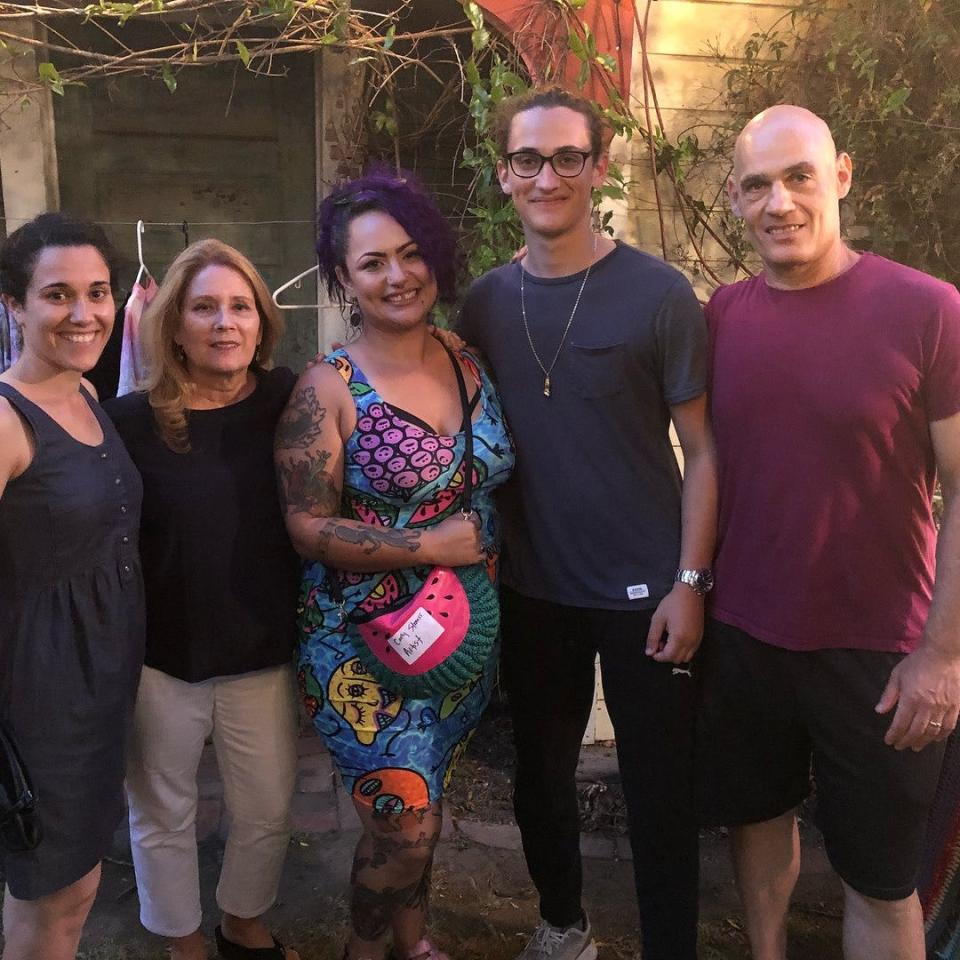 The Strauss family in Los Angeles in 2018. From left: daughter Nora, wife Eleanor, daughter Carly, son Sean and Larry.