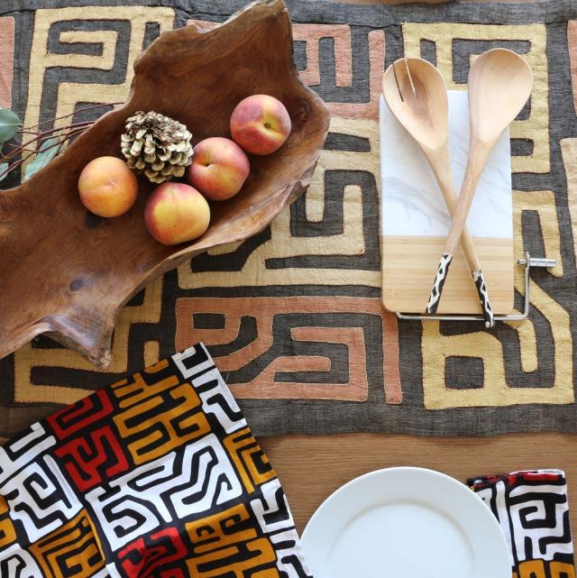 Salad Servers: Olivewood and Bone Inlay - Black design