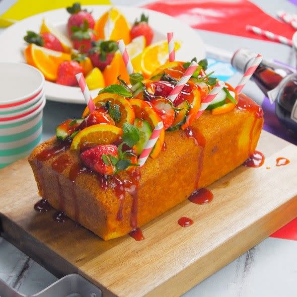 Pimm's drizzle loaf cake