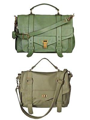 Top: Proenza Schouler's PS1 bag. Bottom: Mossimo's Messenger bag.