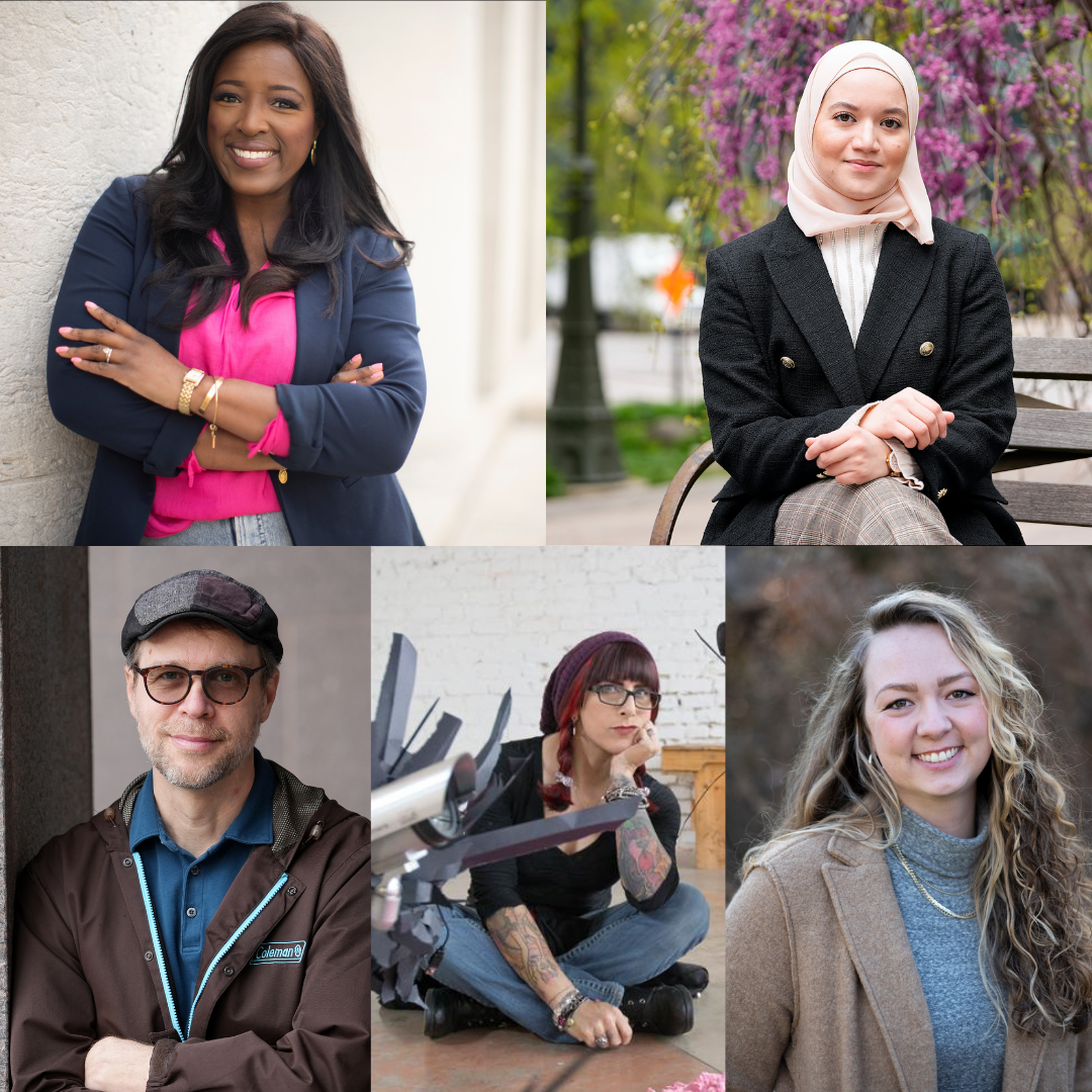 The Columbus Storytellers Project show, Neighbors, is Wednesday, June 15, 2022 at the Columbus Athenaeum. The tellers are, clockwise from the top: Sophia Fifner, Sara Abou Rashed, Sheridan Hendrix, Felicia DeRosa and Cody F. Miller. Get your tickets at dispatch.com/attendstorytellers.