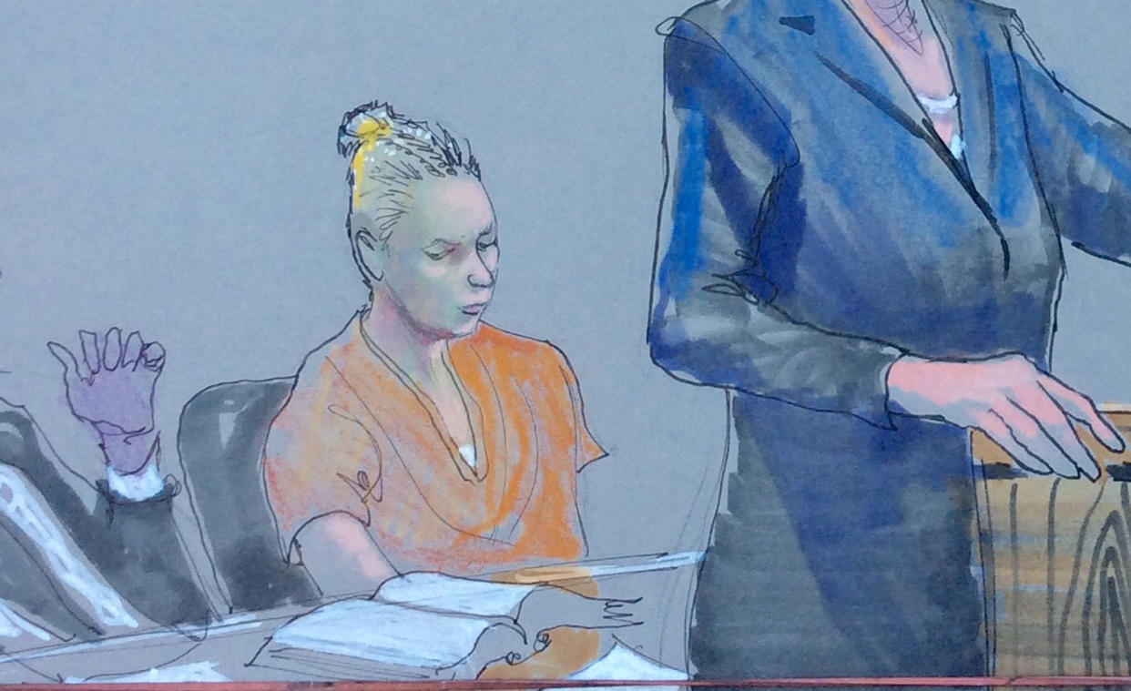 Reality Winner is shown in this courtroom sketch during her June 2017 hearing at the U.S. District Courthouse in Augusta, Georgia.&nbsp; (Photo: Richard Miller via Reuters)