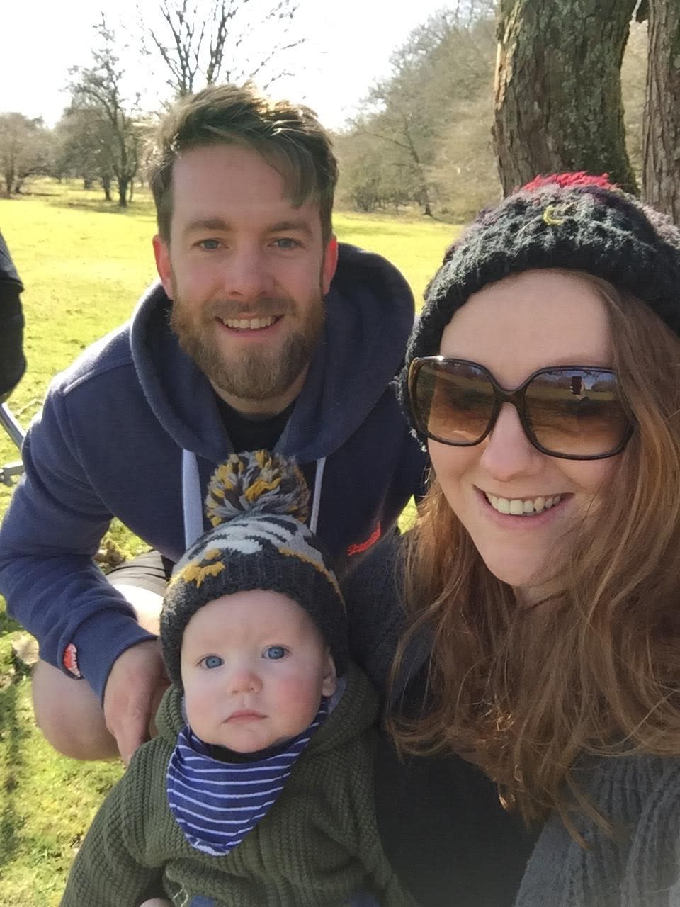 Alexander Parsons and his parents, Kathryn Rowlands and Jon Parsons (Family handout/PA)