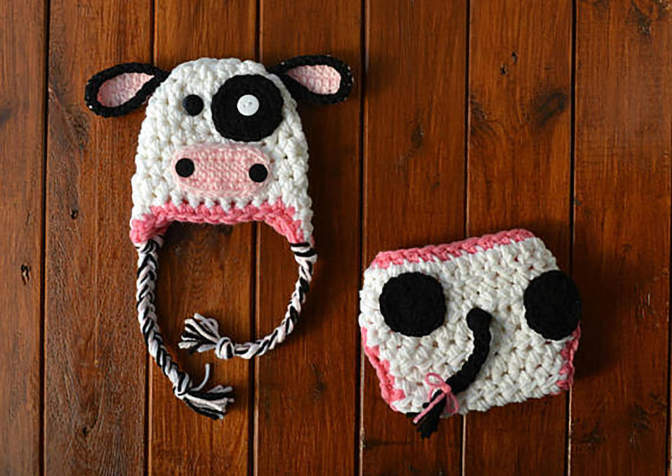 Crocheted Baby Cow Costume