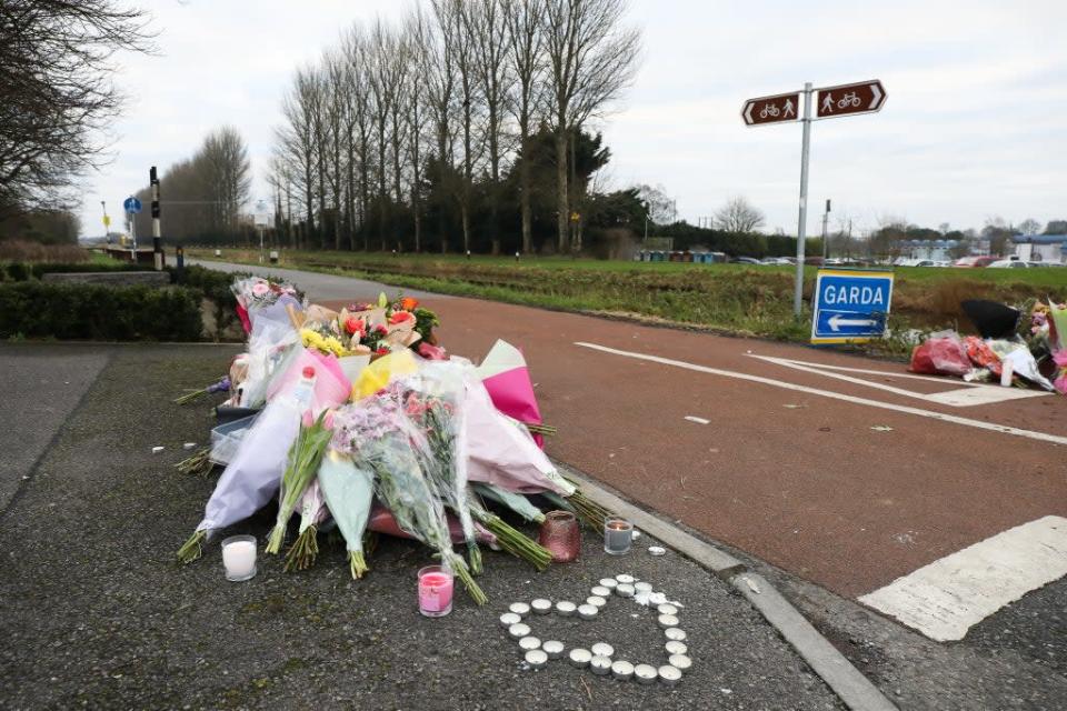 Floral tributes left near to the Grand Canal in Tullamore, County Offaly, where Aisling Murphy was murdered on Wednesday evening (Damien Eagers/PA) (PA Wire)