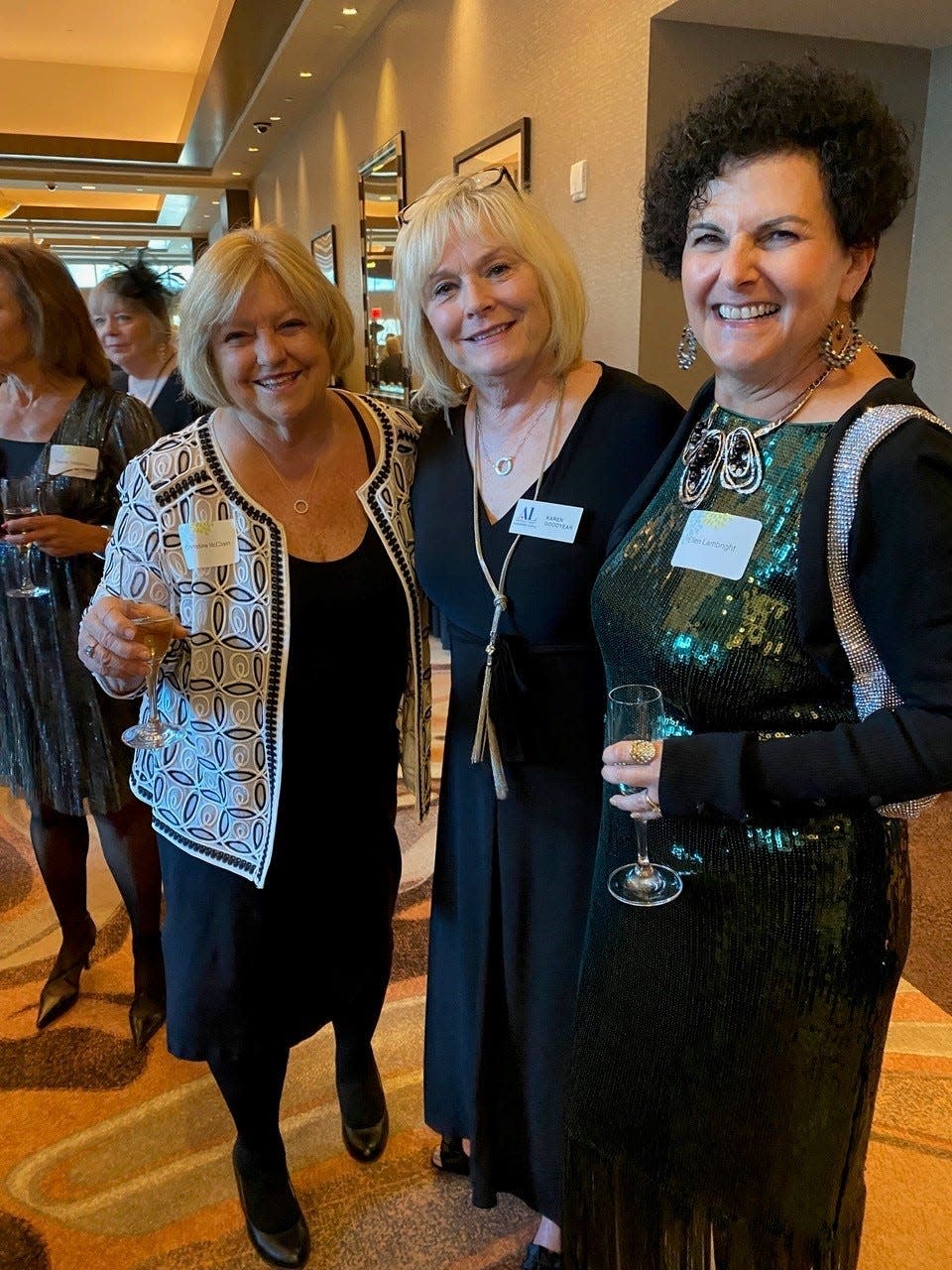 Christine McClain, Karen Goodyear Ellen Lambright attend the Assistance League Coachella Valley's annual fundraiser, held March 7, 2024, in Rancho Mirage, Calif.