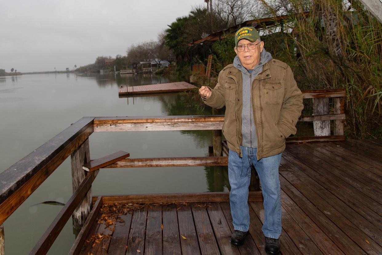 Reynaldo Anzaldua, a cousin of the Cavazos family, speaks on his family's property in Mission, Texas, on January 15, 2019. - In this yard in the Texas town of Mission, they played as children, learned how to fish, picked cotton and gathered watermelons. But because it's on the border with Mexico, the Cavazos family could lose their property -- to Donald Trump's border wall. They are not going down without a fight. (Photo by SUZANNE CORDEIRO / AFP) (Photo credit should read SUZANNE CORDEIRO/AFP via Getty Images)