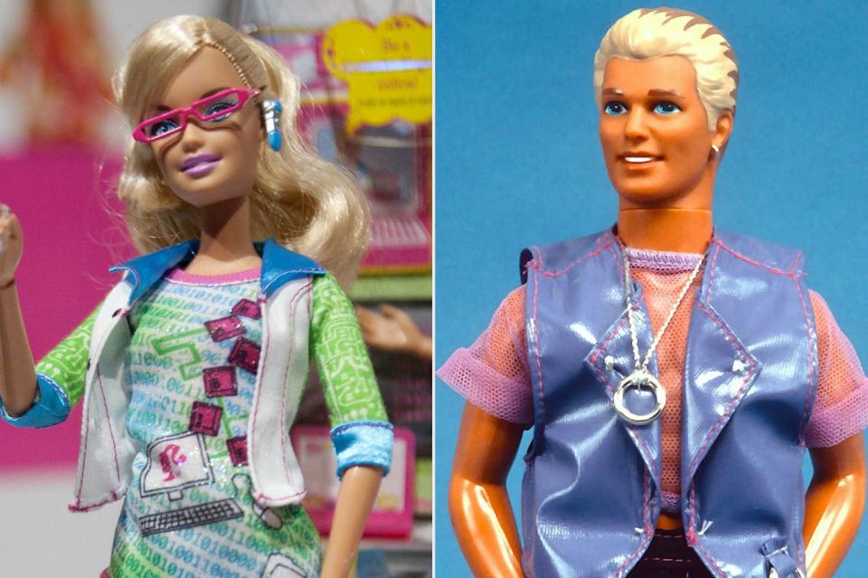 <p>Tom Starkweather/Bloomberg via Getty, Yvonne Hemsey/Getty </p> Computer Engineer Barbie; Earring Magic Ken