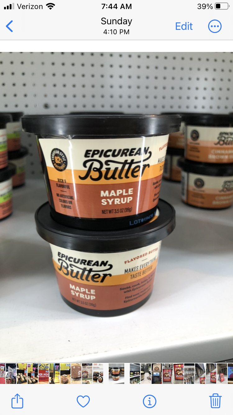 Epicurean Butter in Maple Syrup flavor.