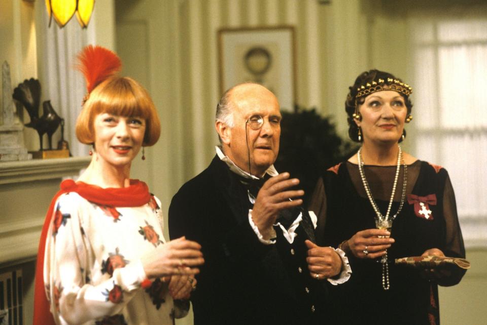 As Algernon Wyse in Mapp and Lucia in 1985 with Geraldine McEwan, left, and Marion Mathie - Shutterstock