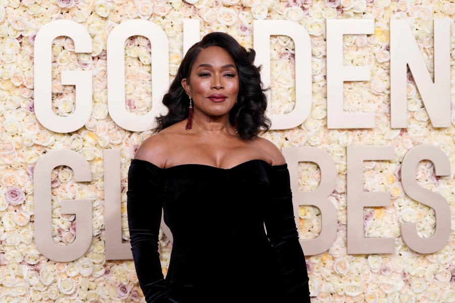Angela Bassett arrives at the 81st Golden Globe Awards on Sunday, Jan. 7, 2024, at the Beverly Hilton in Beverly Hills, Calif. (Photo by Jordan Strauss/Invision/AP)