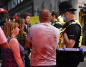 <p>People speak with police officers after an incident near London Bridge in London, Britain June 4, 2017. (Hannah Mckay/Reuters) </p>