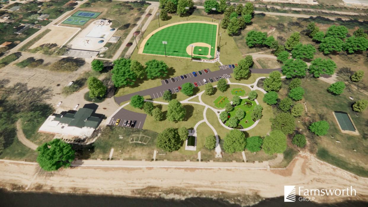 An artist's rendering shows planned renovations in Chillicothe's Shore Acres Park.