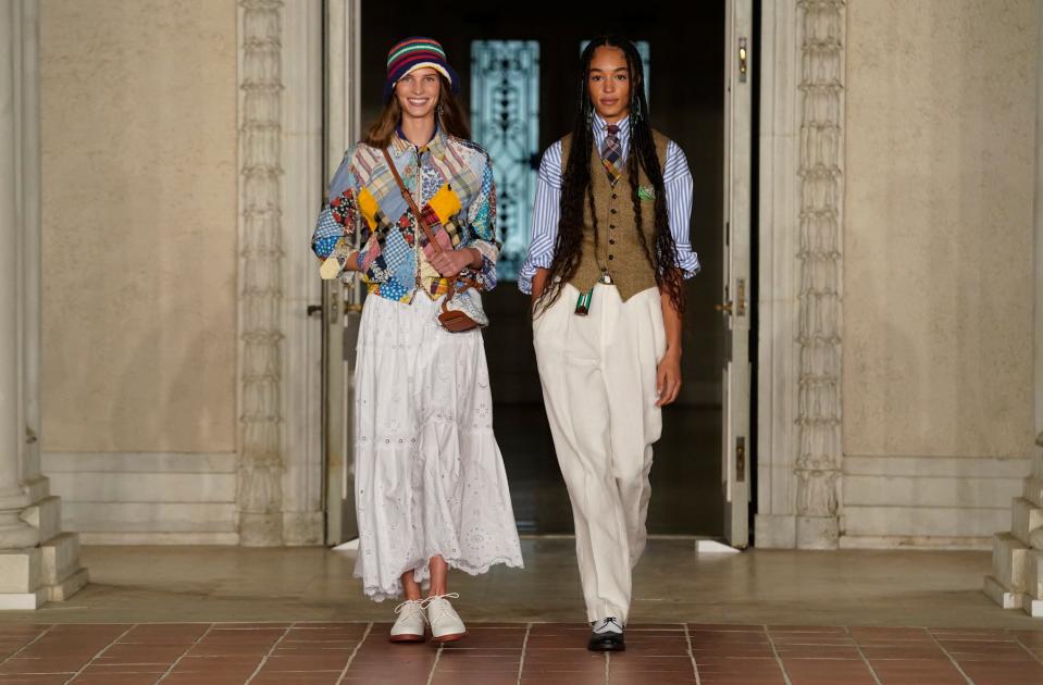 Models walk the runway at the Ralph Lauren Spring 2023 Fashion Experience.