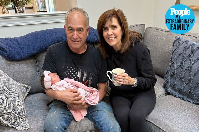 <p>Courtesy of Jaclyn Fieberg</p> Proud grandparents Brian and Barbara Prato with newest grandchild Emersyn