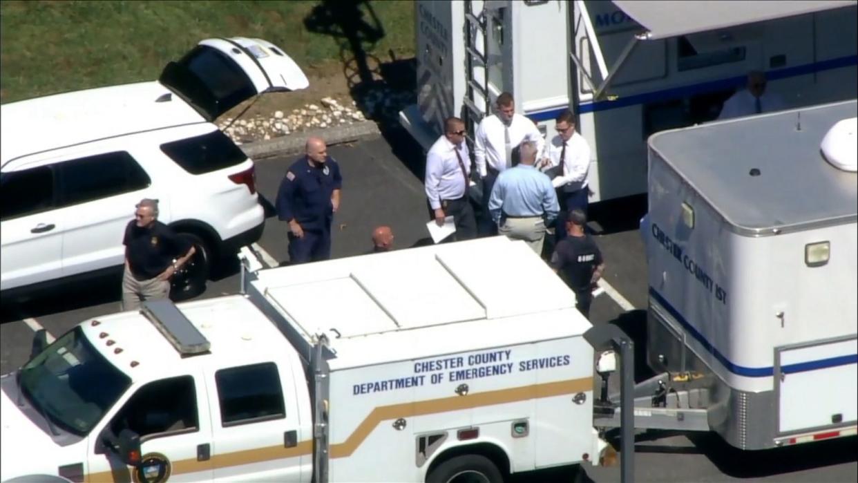 PHOTO: Helicopter video from WPVI shows the ongoing search for Danelo Cavalcante in Chester County, Pa on Sept. 12, 2023. (WPVI)