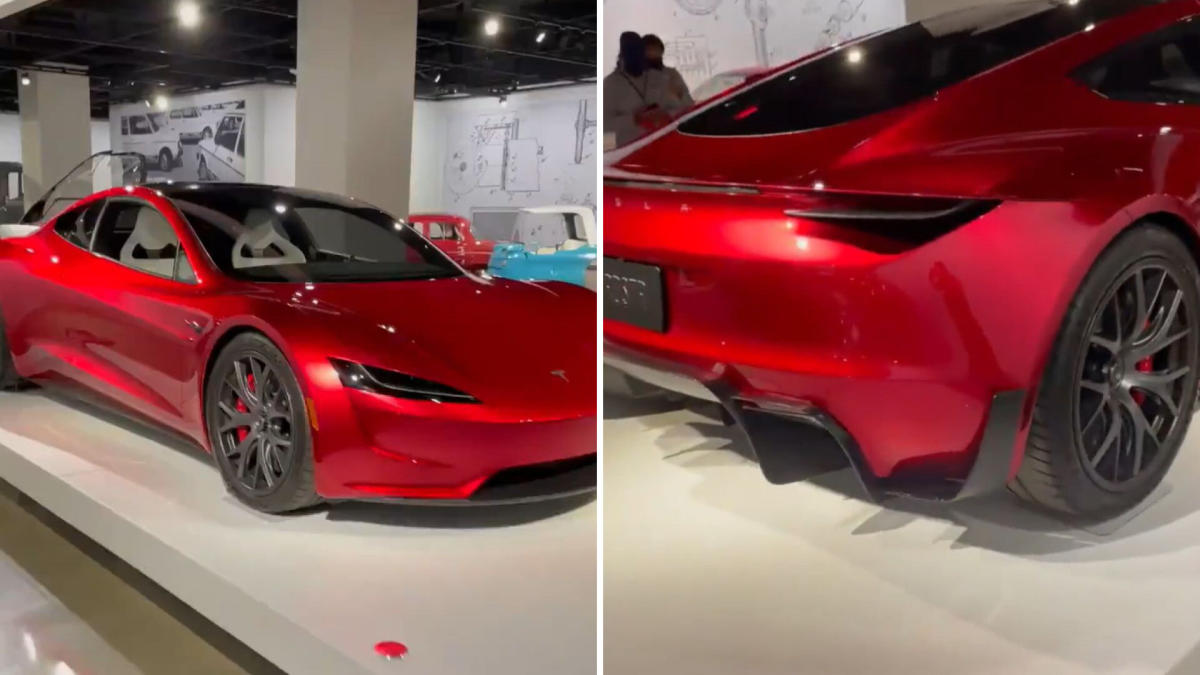 Видео в шоурума на следващо поколение на модел Tesla Roadster