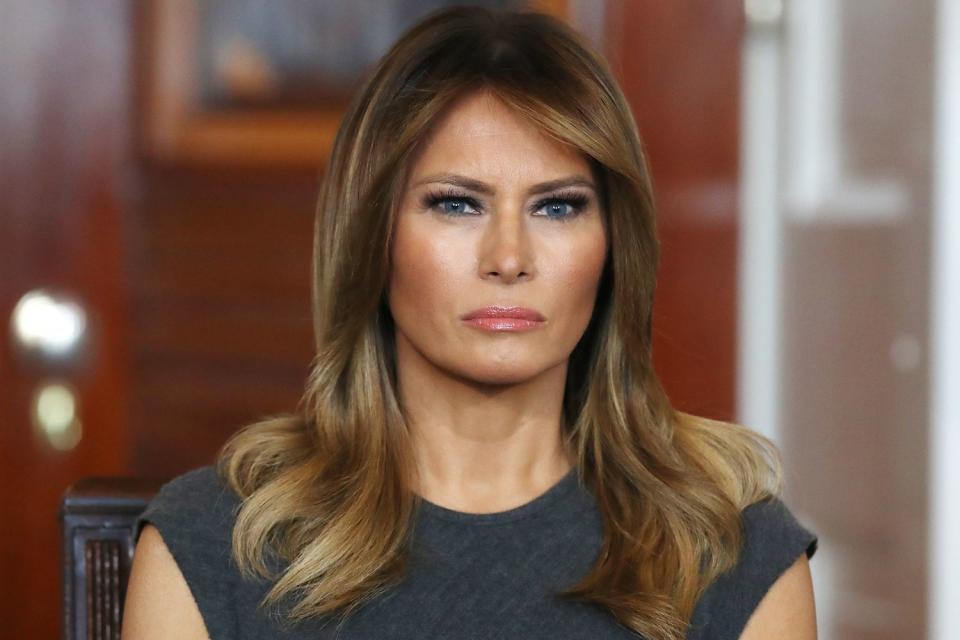 <p>Chip Somodevilla/Getty</p> Former First Lady Melania Trump on Oct. 9, 2019