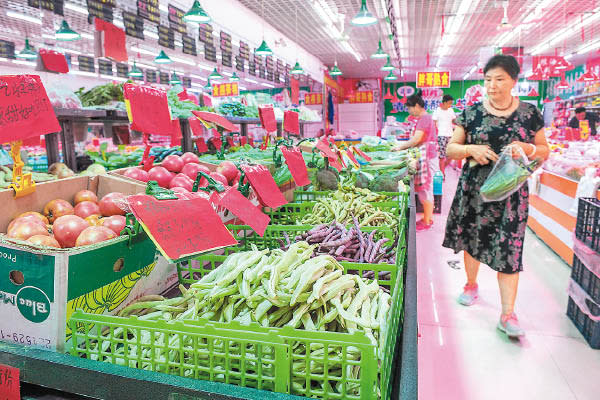 內地七月全國居民消費價格指數繼續加速，主因食品價格按年漲9.1%。（中新社圖片）