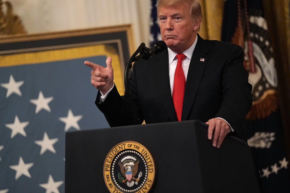 President Trump delivers remarks during a reception to honor Congressional Medal of Honor recipients at the White House, Sept. 12, 2018. (Photo: Alex Wong/Getty Images)