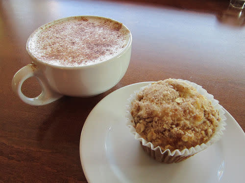 pumpkin pie spice coffee and muffin