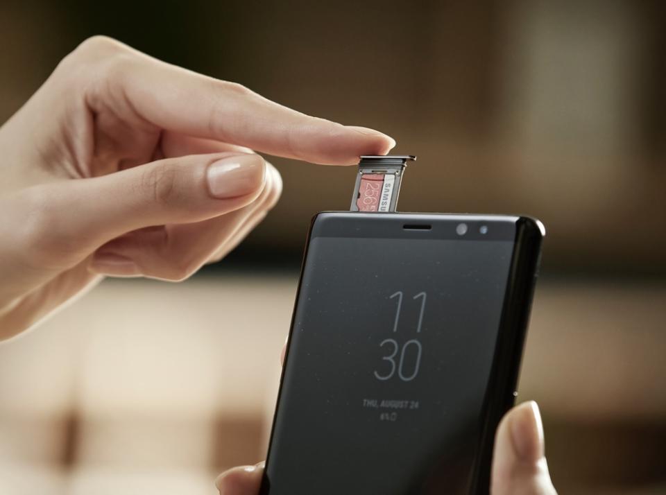 Samsung’s Galaxy Note 8 comes with expandable storage, something Apple’s iPhone lacks.