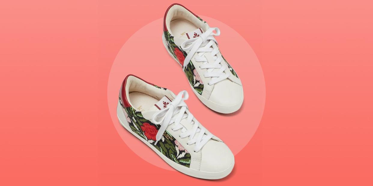 rose embroidered sneakers