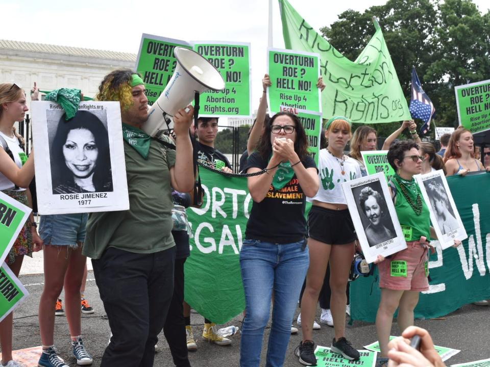 Protesters outside of Supreme Court