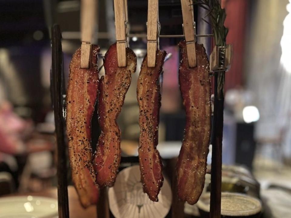 Clothesline candied bacon at The Edison