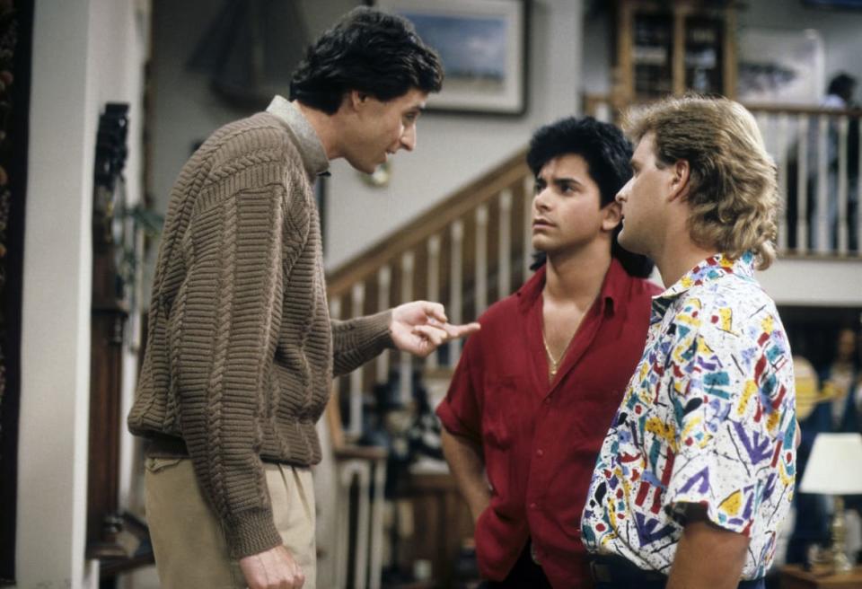 Bob Saget, John Stamos and Dave Coulier on Full House in 1987.